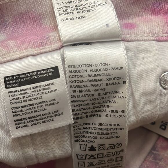 Levi’s High Rise Shorts White, Purple/Lavender & Pink Tie Dye Size 14/32 Denim - Picture 8 of 8